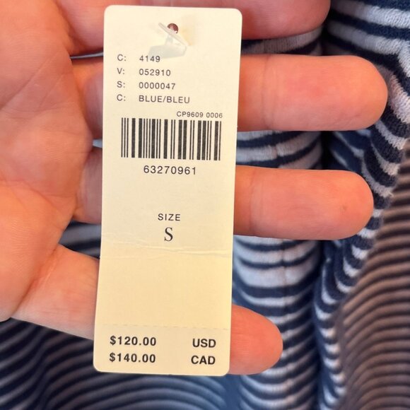 Anthropologie Daily Practice Navy & White Striped Knit Sweater Dress Size S - Picture 5 of 9